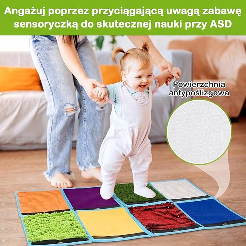 Maty sensoryczne 15 szt. – terapia sensoryczna, zabawa, poznawanie tekstur