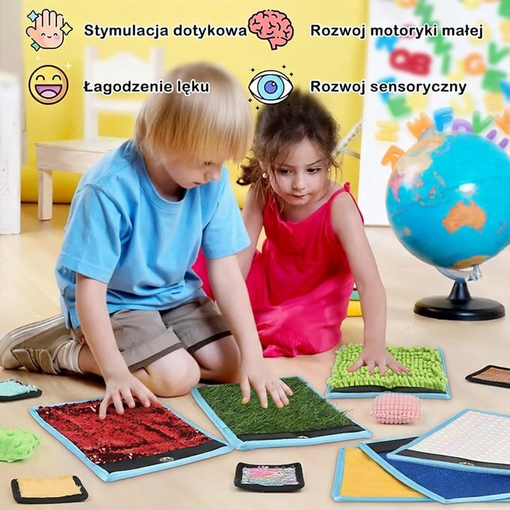 Maty sensoryczne 15 szt. – terapia sensoryczna, zabawa, poznawanie tekstur