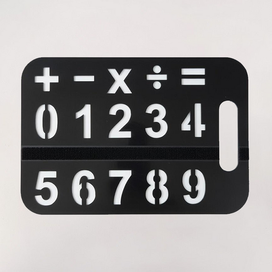 Tablica komunikacyjna Liczbowa – cyfry 1–9 i znaki działań matematycznych