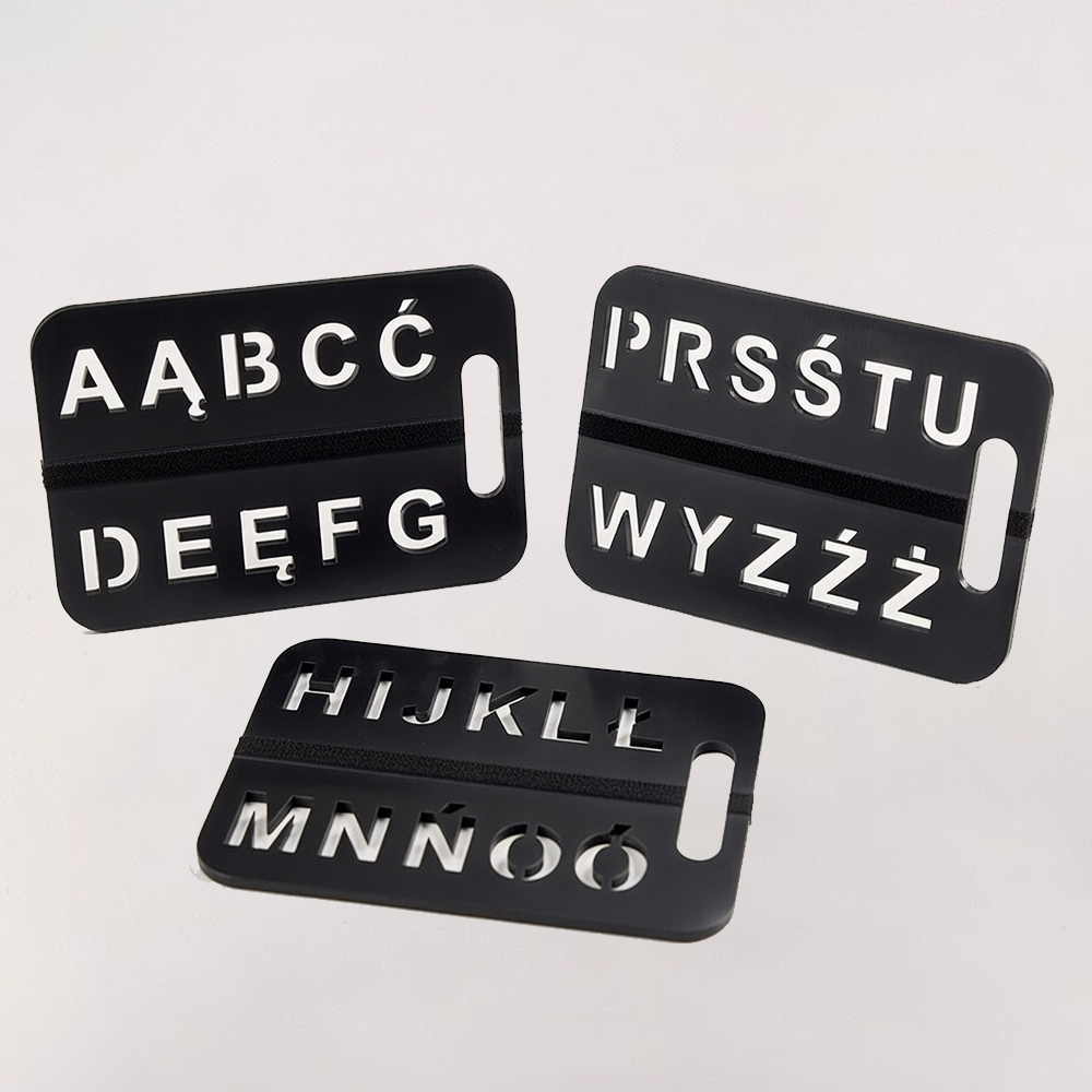 Zestaw 3 tablic komunikacyjnych AAC – Alfabet polski A–Ż