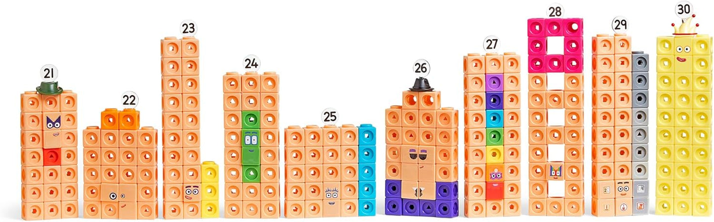 Zestaw Bloczków sensorycznych numerycznych 21–30 – 20 do zabaw matematycznych dla dzieci z autyzmem