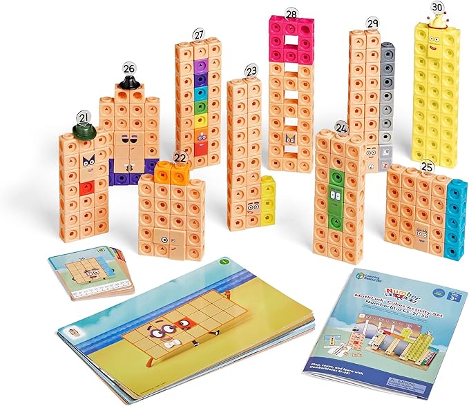 Zestaw Bloczków sensorycznych numerycznych 21–30 – 20 do zabaw matematycznych dla dzieci z autyzmem